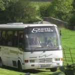 A coach load of visitors arrives at Glenlair